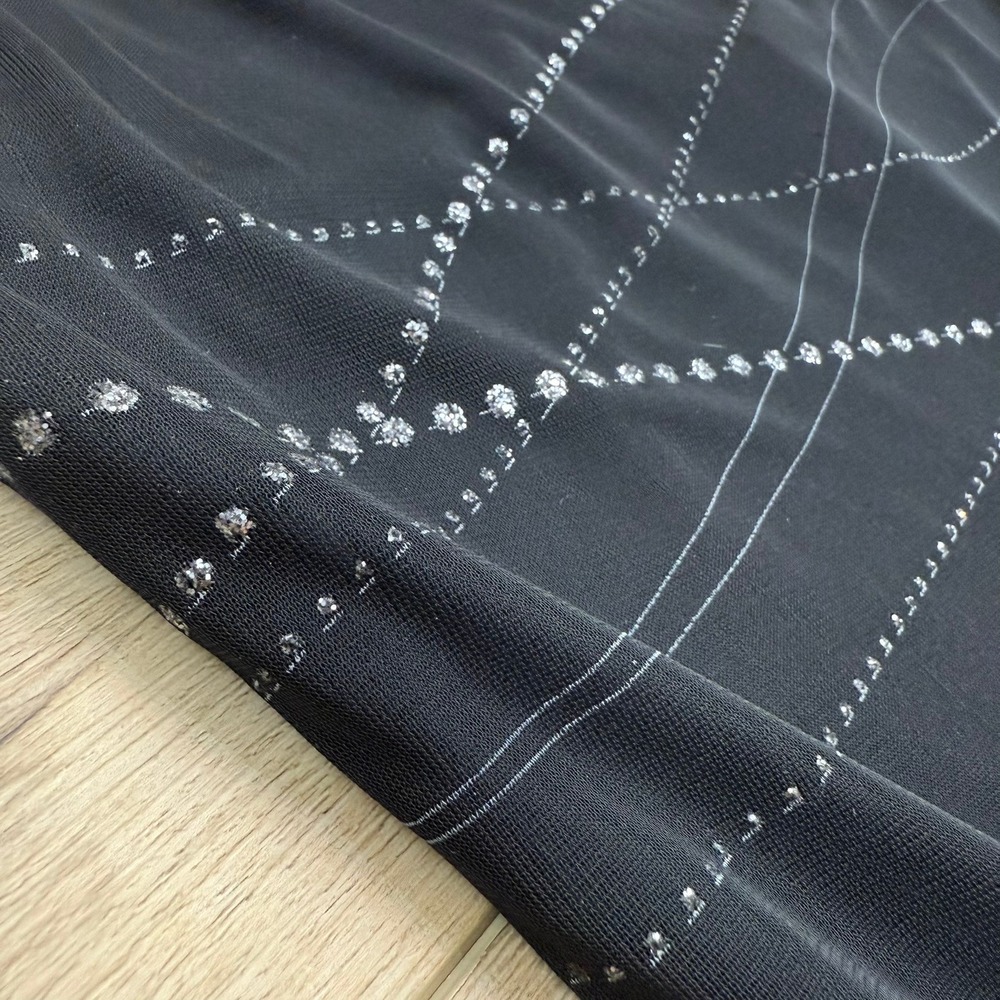 Vintage Whimsigoth Y2K Black Sheer Mesh Mermaid Midi Dress Stretchy‎ Byer Too - Picture 5 of 16